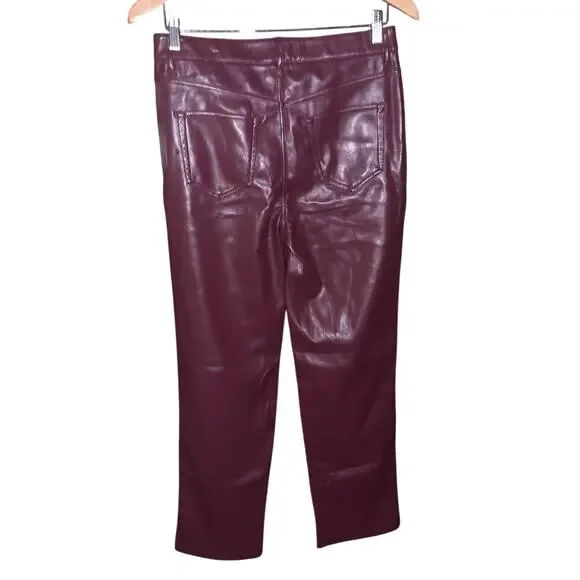 Joie Womens Burgundy Limited Edition Vegan Friendly Straight Leg Pant Size 4 NWT - Picture 3 of 8
